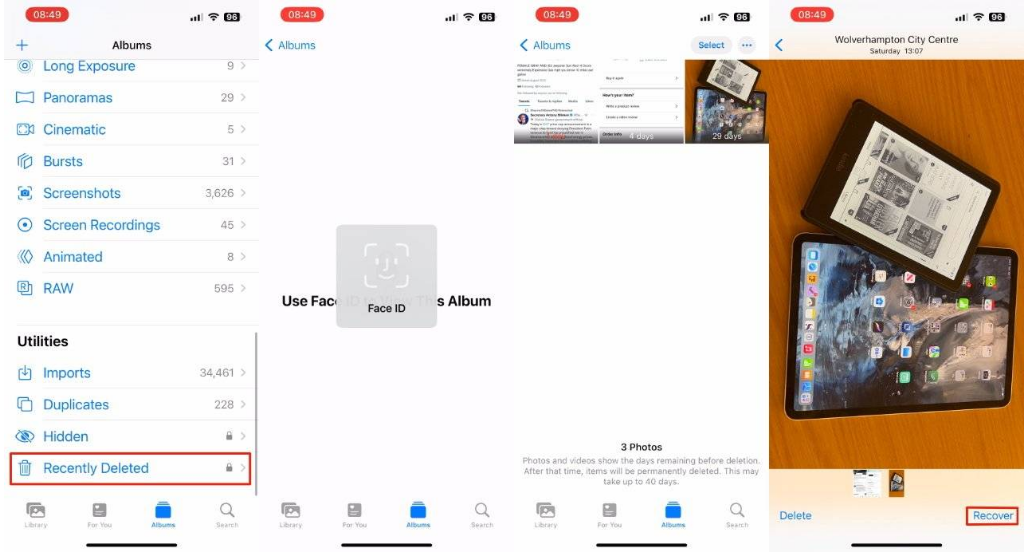 津南苹果14维修分享 iPhone14 上恢复已删除的照片 