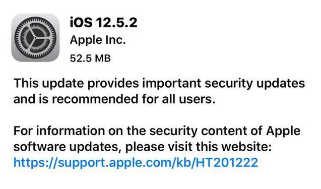 津南苹果手机维修分享iOS12.5.2发布，建议所有老苹果用户安装 